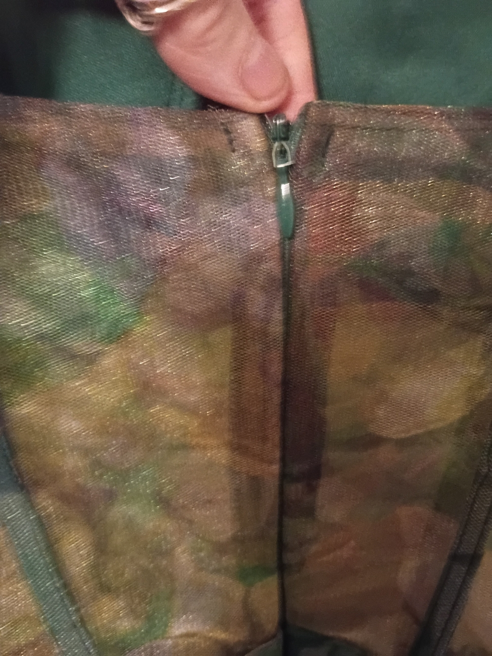 Green Floral Mesh Corset Midi Dress - Picture 5 of 7